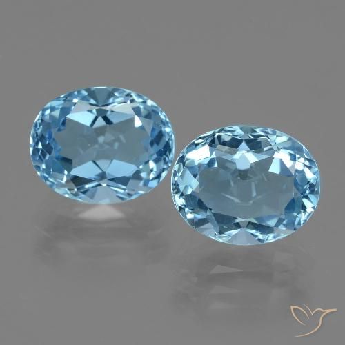 6.98ctw Natural Azul Suíço Topázio, oval, VVS-VS