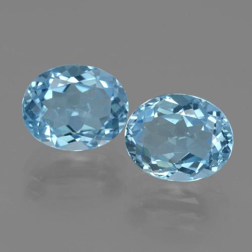 Pedras preciosas de topázio azul natural de 6,47 ct, corte oval, VVS-VS