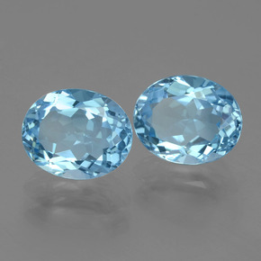 Pedras preciosas de topázio azul natural de 6,47 ct, corte oval, VVS-VS
