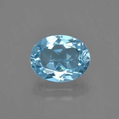 Topázio azul natural 2,92ct, corte oval, VS