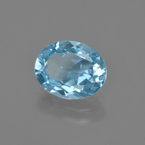 Topázio azul natural 2,92ct, corte oval, VS