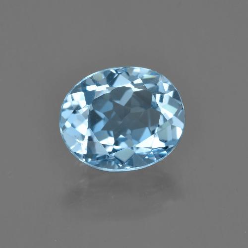 Topázio azul natural 3,38ct, corte oval, VS
