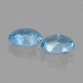 Pedras preciosas de topázio azul céu natural de 6,53 ct, corte oval, VVS