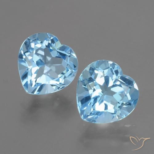6.23ctw Natural Azul Suíço Topázio, Coração, VVS-VS