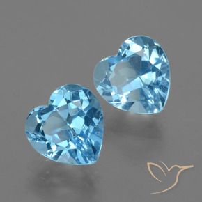 Pedras preciosas de Topázio Azul Suíço natural de 6.89 ct, Coração, VVS-VS