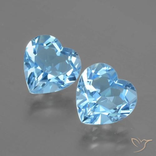 5.81ctw Natural Céu azul Topázio, Coração, VVS