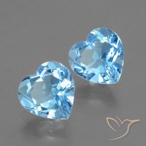 Pedras preciosas de Topázio Céu azul natural de 5.81 ct, Coração, VVS