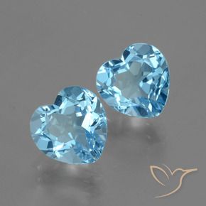 Pedras preciosas de Topázio Azul Suíço natural de 6.62 ct, Coração, VVS-VS
