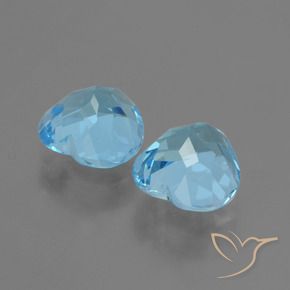 Pedras preciosas de Topázio Azul Suíço natural de 6.62 ct, Coração, VVS-VS