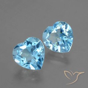 Pedras preciosas de Topázio Céu azul natural de 5.98 ct, Coração, VS