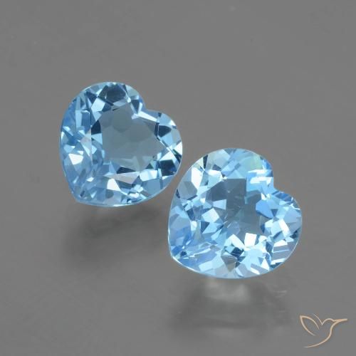 5.84ctw Natural Céu azul Topázio, Coração, VVS-VS