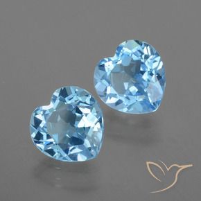 Pedras preciosas de Topázio Céu azul natural de 5.84 ct, Coração, VVS-VS
