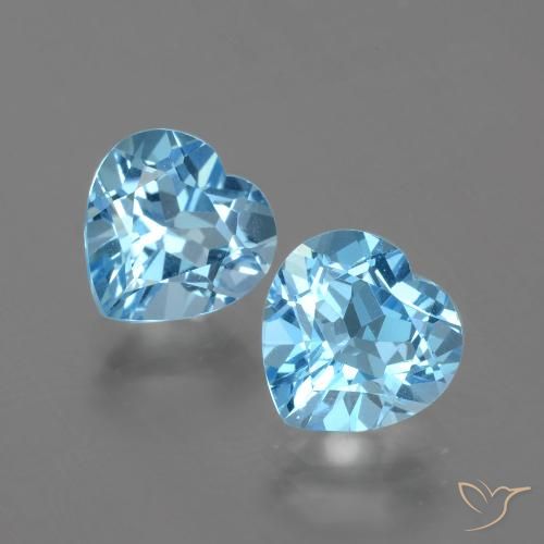 6.01ctw Natural Céu azul Topázio, Coração, VVS