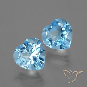 Pedras preciosas de Topázio Céu azul natural de 6.01 ct, Coração, VVS