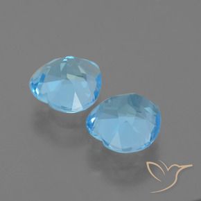 Pedras preciosas de Topázio Céu azul natural de 6.01 ct, Coração, VVS