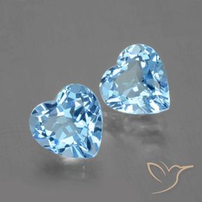 Pedras preciosas de Topázio Céu azul natural de 6.09 ct, Coração, VVS-VS