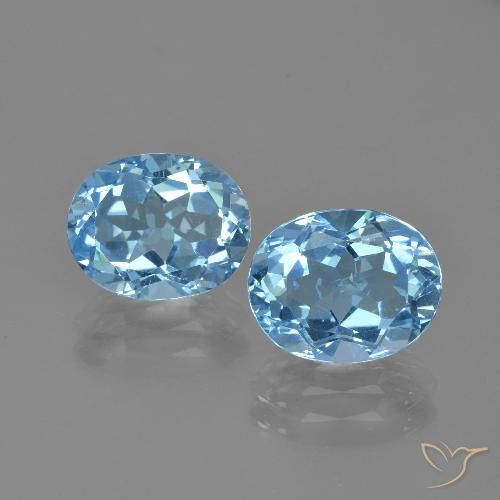 6.34ctw Natural Azul Suíço Topázio, oval, VVS-VS