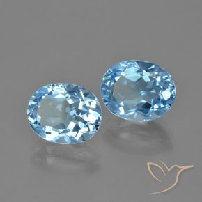 Pedras preciosas de Topázio Azul Suíço natural de 6.34 ct, oval, VVS-VS