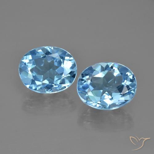 7.15ctw Natural Azul Suíço Topázio, oval, VVS-VS