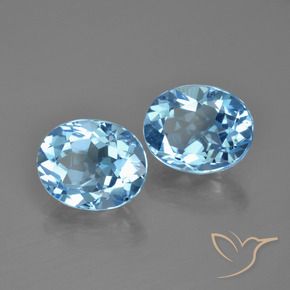 Pedras preciosas de Topázio Azul Suíço natural de 7.15 ct, oval, VVS-VS