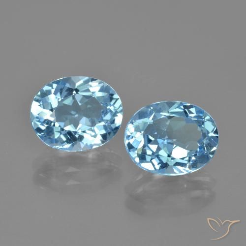6.21ctw Natural Céu azul Topázio, oval, VVS-VS