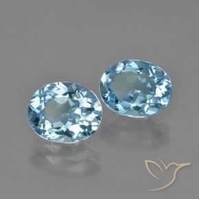 Pedras preciosas de Topázio Céu azul natural de 6.21 ct, oval, VVS-VS