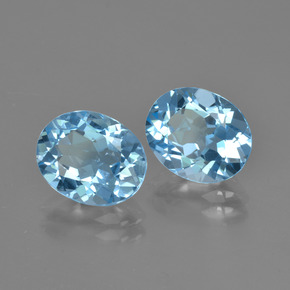 Pedras preciosas de topázio azul natural de 5,96 ct, corte oval, VVS