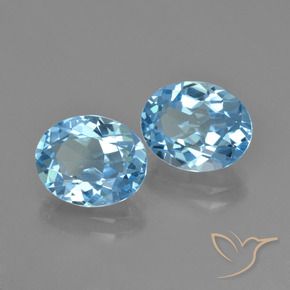 Pedras preciosas de Topázio Céu azul natural de 5.73 ct, oval, VVS