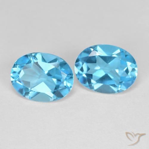 Pedras preciosas de Topázio Azul Suíço natural de 4.33 ct, oval, VVS-VS