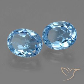 Pedras preciosas de Topázio Azul Suíço natural de 6.52 ct, oval, VVS