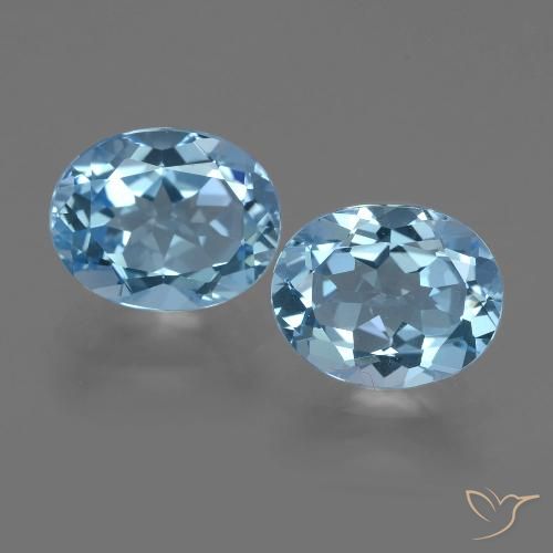 Pedras preciosas de topázio azul natural de 6,08 ct, corte oval, VVS