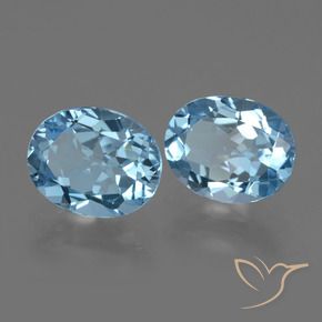 Pedras preciosas de topázio azul natural de 6,08 ct, corte oval, VVS
