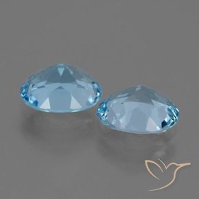 Pedras preciosas de topázio azul natural de 6,08 ct, corte oval, VVS