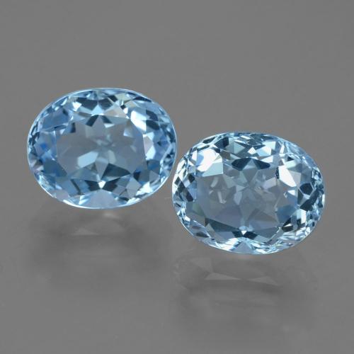 Pedras preciosas de Topázio Azul Suíço natural de 7.11 ct, Corte Oval, VVS