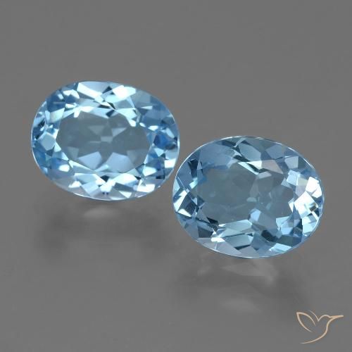 6.40ctw Natural Céu azul Topázio, oval, VVS-VS