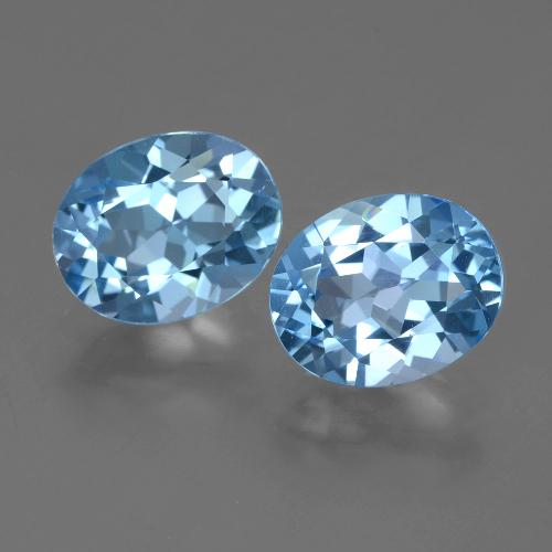 Pedras preciosas de topázio azul natural de 6,36 ct, corte oval, VVS