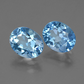 Pedras preciosas de topázio azul natural de 6,36 ct, corte oval, VVS