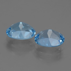 Pedras preciosas de topázio azul natural de 6,36 ct, corte oval, VVS