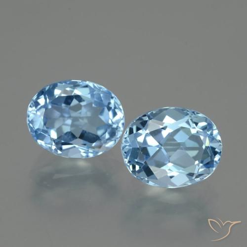 7.03ctw Natural Azul Suíço Topázio, oval, VVS-VS