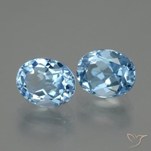 Pedras preciosas de Topázio Azul Suíço natural de 7.03 ct, oval, VVS-VS