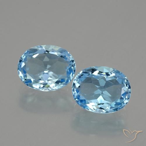 6.74ctw Natural Azul Suíço Topázio, oval, VVS-VS