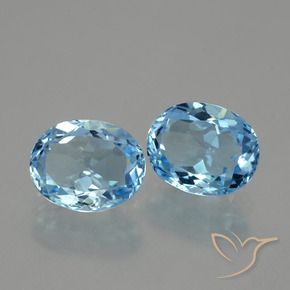 Pedras preciosas de Topázio Azul Suíço natural de 6.74 ct, oval, VVS-VS
