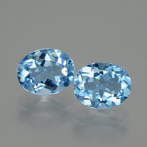 Pedras preciosas de Topázio Azul Suíço natural de 6.56 ct, Corte Oval, VVS