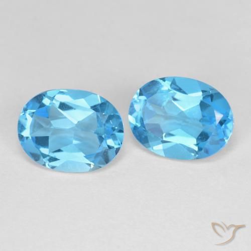 Pedras preciosas de Topázio Azul Suíço natural de 4.28 ct, Corte Oval, VVS-VS