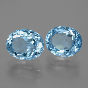 Pedras preciosas de topázio azul natural de 6,95 ct, corte oval, VVS