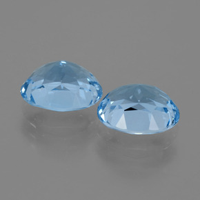 Pedras preciosas de topázio azul natural de 6,95 ct, corte oval, VVS
