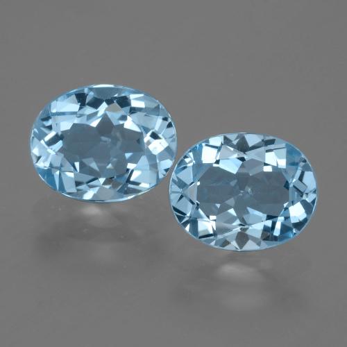 Pedras preciosas de topázio azul natural de 6,23 ct, corte oval, VS