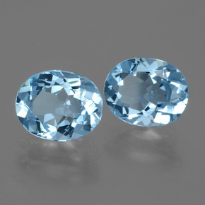 Pedras preciosas de topázio azul natural de 6,23 ct, corte oval, VS