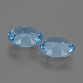 Pedras preciosas de topázio azul natural de 6,23 ct, corte oval, VS