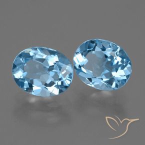 Pedras preciosas de Topázio Azul Suíço natural de 6.63 ct, oval, VVS